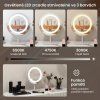 Kosmetické zrcadlo s LED osvětlením, stmívatelné, bílé, průměr 25 cm