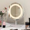 Kosmetické zrcadlo s LED osvětlením, stmívatelné, bílé, průměr 25 cm