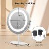 Kosmetické zrcadlo s LED osvětlením, stmívatelné, bílé, průměr 25 cm
