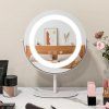 Kosmetické zrcadlo s LED osvětlením, stmívatelné, bílé, průměr 25 cm