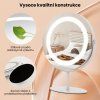 Kosmetické zrcadlo s LED osvětlením, stmívatelné, bílé, průměr 25 cm