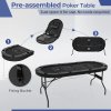 Skládací pokerový stůl pro 6-8 hráčů, 180 cm
