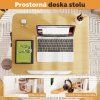 Počítačový stůl na kolečkách nastavitelný, přírodní-bílý