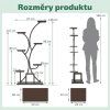 Stojan na květiny 8-patrový kovový, hnědo-černý