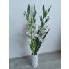 Umělá květina Gladiola / Mečík 96 cm, bílá