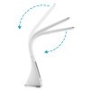 Stolní LED lampa Lilly, nastavitelné rameno, kožený vzhled, bílá - BEZ ADAPTÉRU