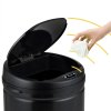 Bezdotykový odpadkový koš, nerezová ocel, černý, 30 l